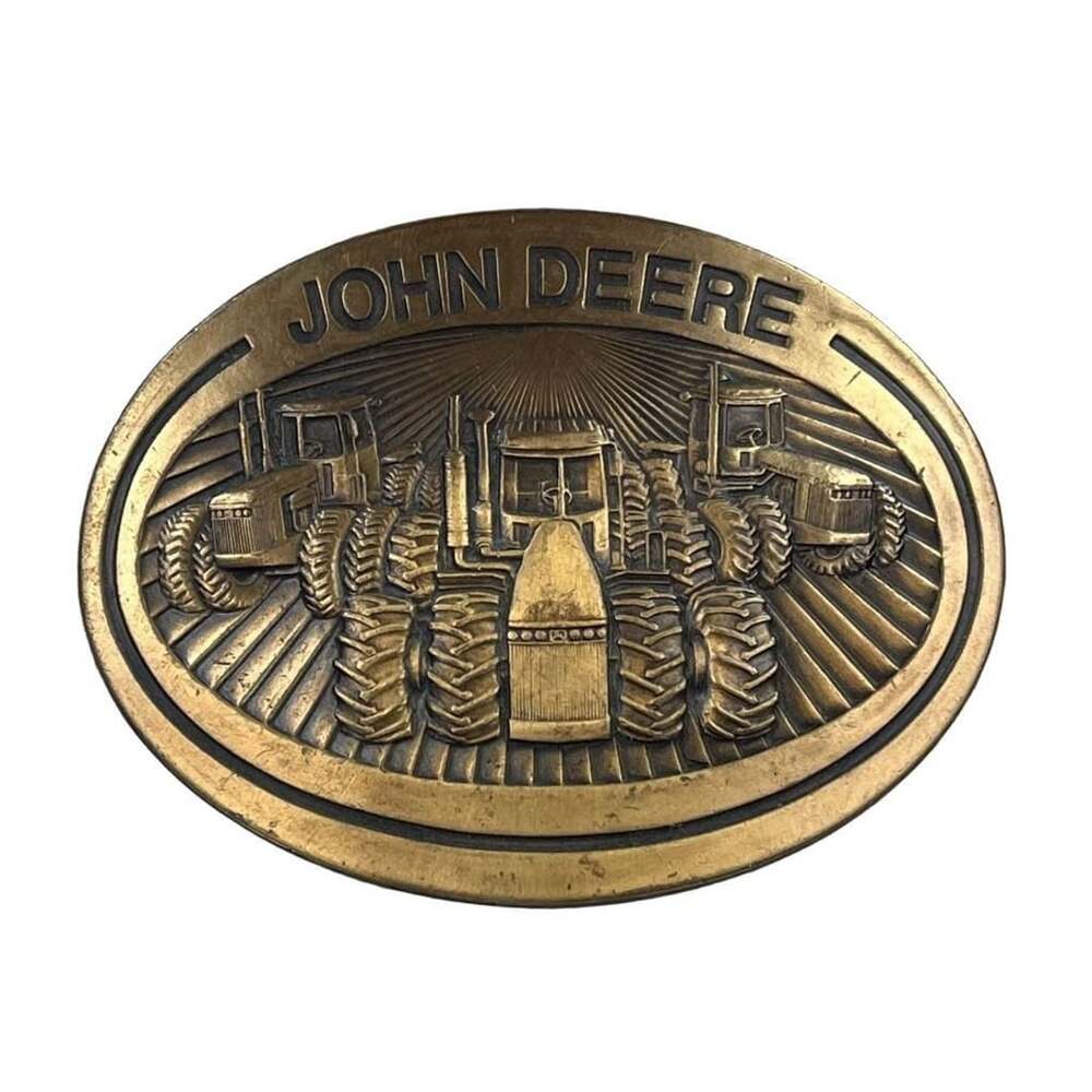 Vintage 1981 John Deere Tractors Farming Agriculture Belt Buckle